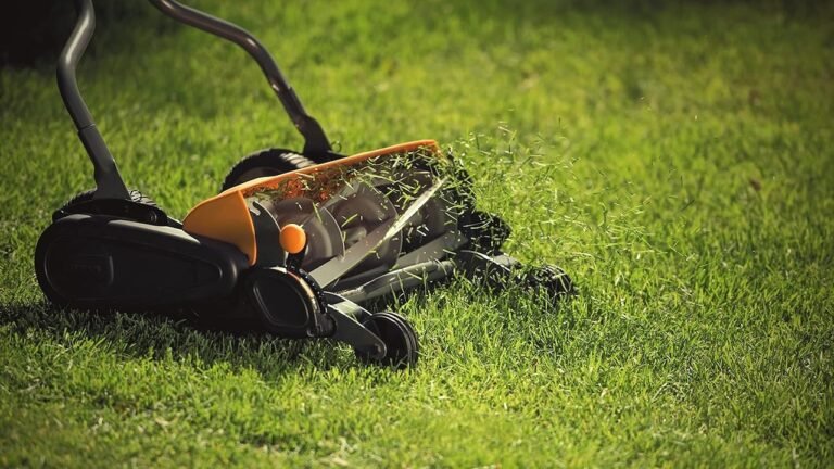 La tondeuse hélicoïdale Fiskars StaySharp Max - Pelouse-et-Gazon.fr